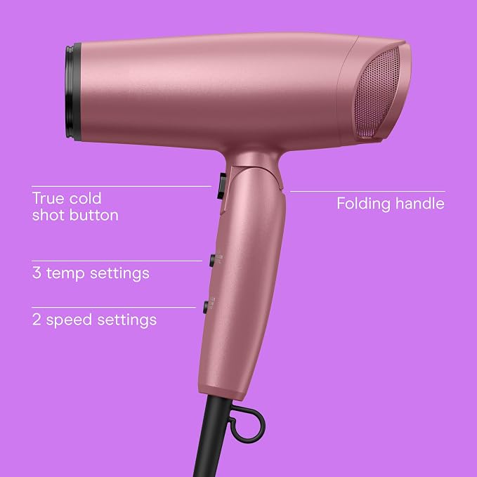 Secador de pelo Conair con difusor y mango plegable
