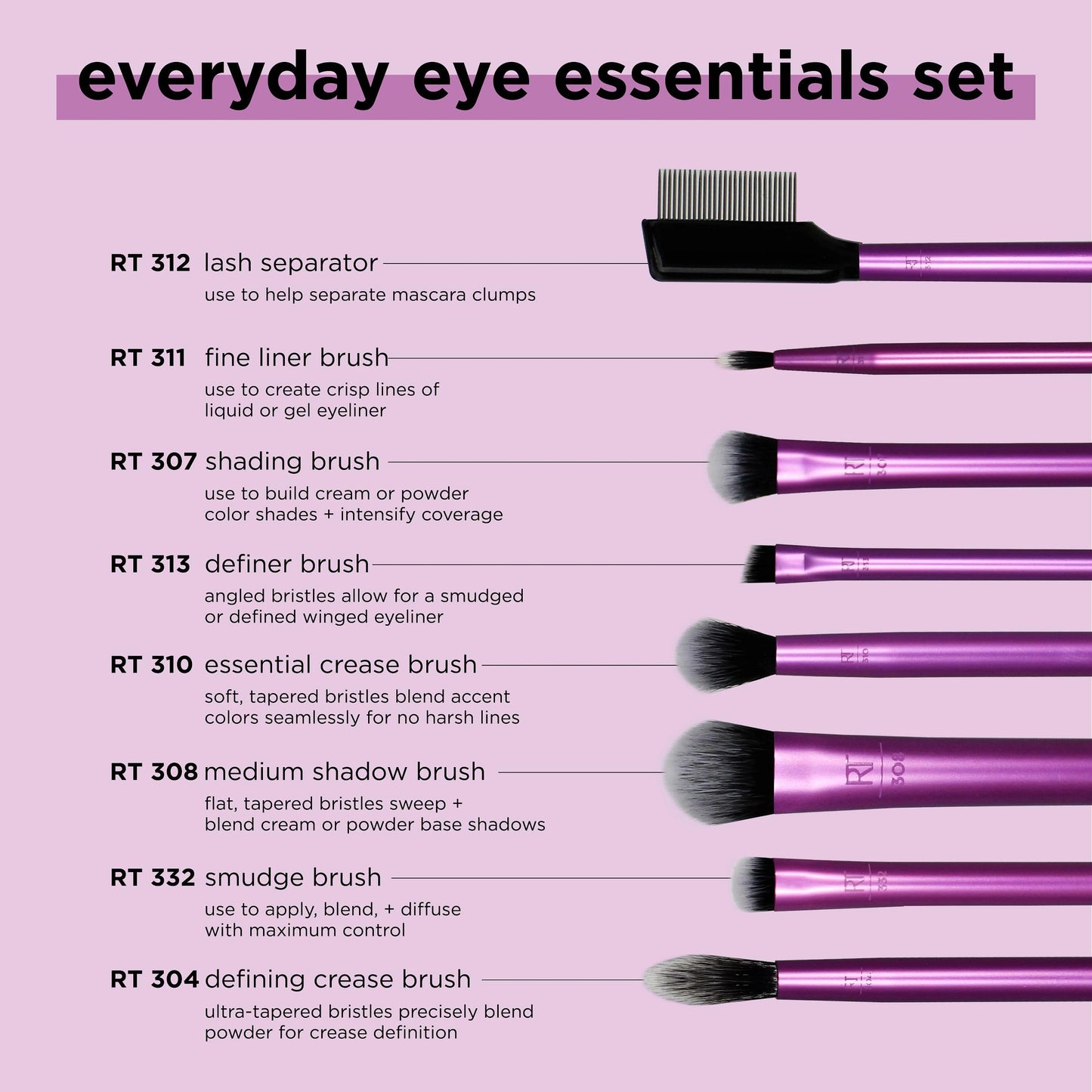 Set De Brochas Para Ojos Real Techniques